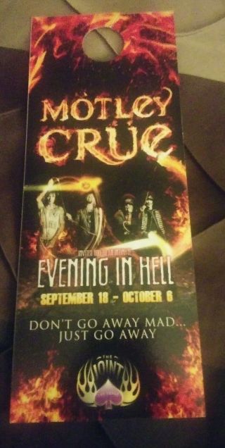 Motley Crue - 2013 Las Vegas Hard Rock Hotel - Hell/las Vegas Door Hanger - Cool