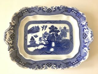Vintage Blue Willow Platter 16.  5x11.  5x1.  5 " Corona Ware England