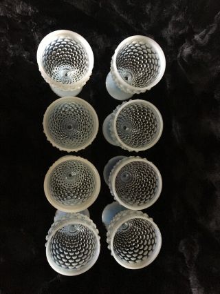 Fenton Art Glass Hobnail White French Opalescent Water Goblets,  8 Total 3