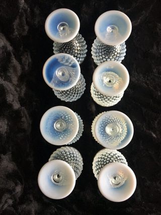 Fenton Art Glass Hobnail White French Opalescent Water Goblets,  8 Total 4