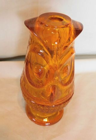 Vintage Viking Art Glass - Persimmon Color,  2 Piece OWL Glimmer Fairy Lamp 2