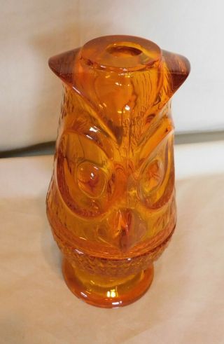Vintage Viking Art Glass - Persimmon Color,  2 Piece OWL Glimmer Fairy Lamp 4