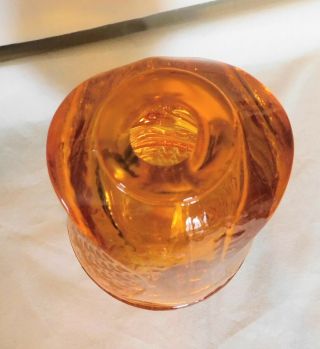 Vintage Viking Art Glass - Persimmon Color,  2 Piece OWL Glimmer Fairy Lamp 5