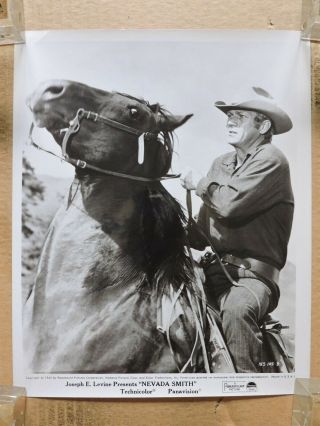 Steve Mcqueen On His Horse Western Photo 1966 Nevada Smith