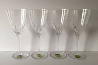 Stunning Marquis By Waterford Crystal Set Of 4 Claria 8.  5 " Water Goblet Glasses