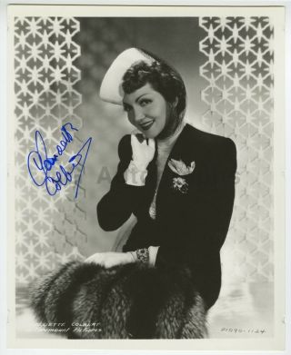 Claudette Colbert - American Stage And Film Actress - Signed 8x10 Photograph