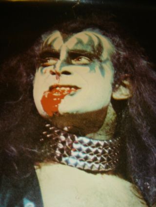 Kiss Gene Simmons 1981 Switzerland Import Poster Alive Tour 1975 - 1976 Vintage