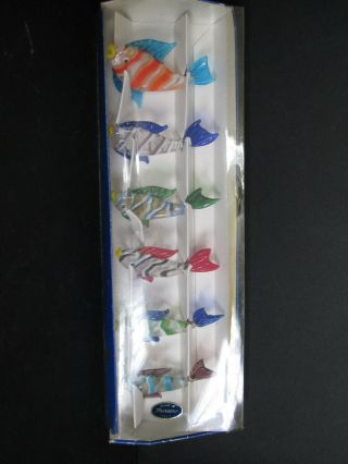 Campanella Glass Scarl Murano Italy Art Glass Fish Figurines Set Of 6 Vintage