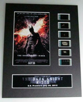 The Dark Knight Rises 2012 Batman Dceu 35mm Movie Film Cell Display 8x10 Mounted