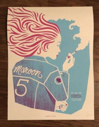 Maroon 5 Milwaukee Wi 9/16/2018 Official Venue Concert Poster Ap Signed