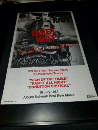 Quiet Riot Critical Rare Radio Promo Poster Ad Framed