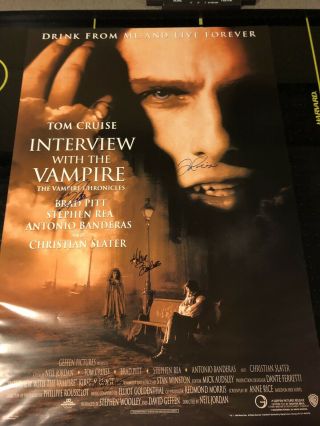 Interview With A Vampire Movie Poster Signed: Cruise,  Slater,  Durst,  Pitt W/coa