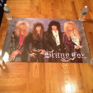 Rare Britny Fox Signed Autographed 24x35 Poster By All Band Members Kiss
