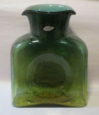 Blenko Glass Juniper Water Bottle 384 - Signed By Richard Blenko