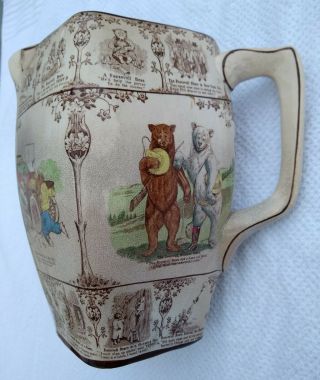 1907,  Buffalo Pottery,  Roosevelt Bears Pitcher,  Antique,  Pottery,  Decorative Art