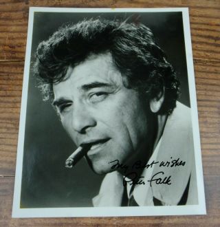 Peter Falk As Columbo Autographed Signed Photo - 8 X 10 B & W With