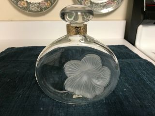 Rare Large 6 5/8 " Lalique Nina Ricci Perfume Bottle Fleur De Fleur Exclnt