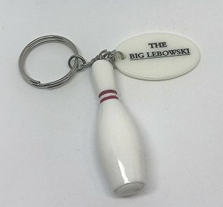 The Big Lebowski Bowling Pin 1998 Promotional Key Chain Ring Fob