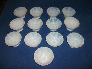 13 Vintage Macbeth Evans Monax Footed Sherbet Bowls Dishes American Sweetheart