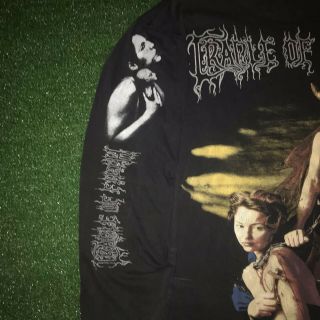 Vintage 1997 Cradle Of Filth Long Sleeve Thrashed T Shirt Size XL Band Tee 3