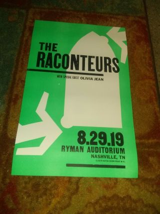 Raconteurs 8/29/19 Nashville Ryman Hatch Show Print Poster Limited