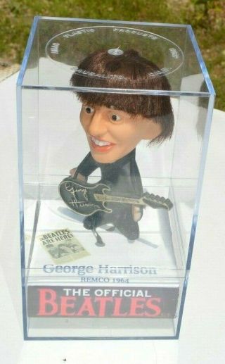 The Beatles - - Remco 1964 George Harrison Re - Issue - - Figure/doll In Clear Case