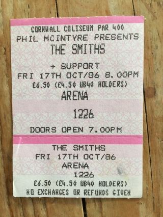 The Smiths.  Ticket Stub