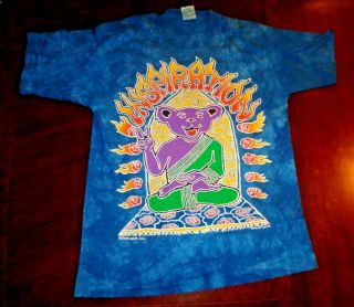 Rare Authentic Vintage Grateful Dead 1995 Inspiration Buddha Tie - Dye T - Shirt L