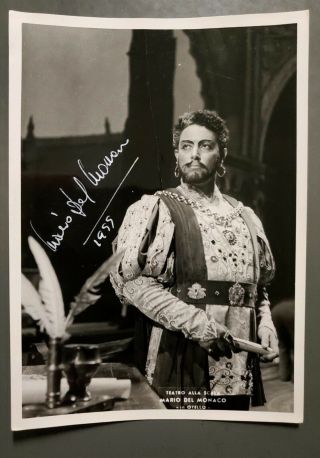 Mario Del Monaco Rare Signed Vintage (1955) 5x7 Photo,  Italian Opera Tenor