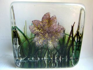 Timothy Harris Isle Of Wight Glass Paperweight,  Block Signed 7.  5cm Dated 2005