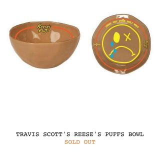 Travis Scott Reeses Puffs Cereal Bowl In Hand