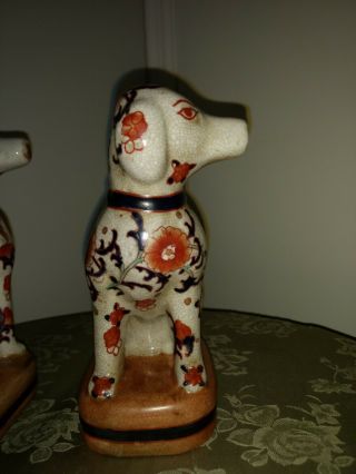 Vintage Staffordshire Style Dogs,  Hand Painted - Asian,  Japanese 5