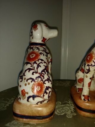 Vintage Staffordshire Style Dogs,  Hand Painted - Asian,  Japanese 6