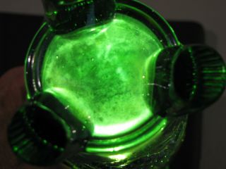 Antique NORTHWOOD CARNIVAL GLASS GRAPE & CABLE HATPIN HOLDER VASE - GREEN 6