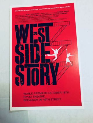 West Side Story Movie Poster Natalie Wood Rare 14x 22