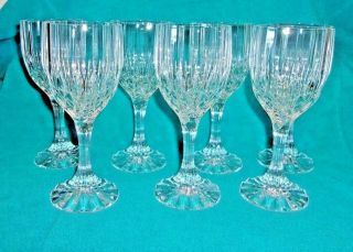 Mikasa Park Lane Clear Crystal 6 - 1/2 " Tall Wine Glass.  Group Of 7.
