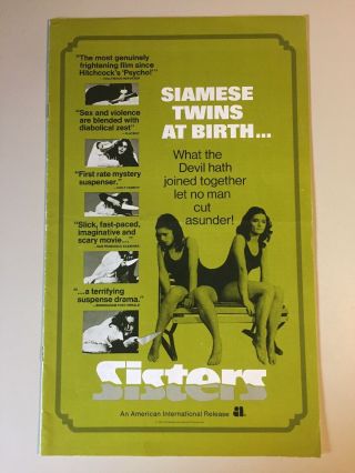 Vintage 1972 Sisters Pressbook Adult Horror Brian De Palma Margot Kidder