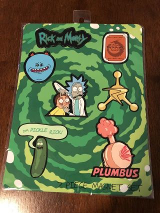 Rick And Morty Adult Swim Official Licensed Merchandise 7 Piece Magnet Set