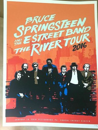 Bruce Springsteen 1/16 2016 Pittsburgh Pa River Tour Poster Lithograph 700