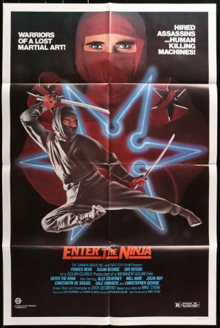 Enter The Ninja Franco Nero Susan George 1982 One Sheet Movie Poster 27 " X 41 "