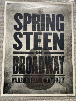 Bruce Springsteen On Broadway Exclusive Poster 4 Nyc Ltd 3572/4000