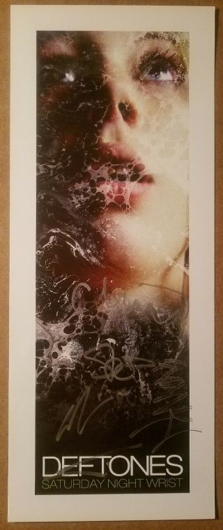 Deftones Signed By All Saturday Night Wrist Promo Lithograph Poster