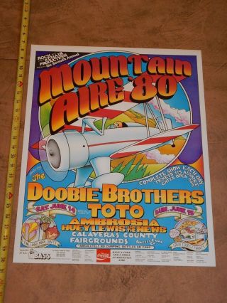1980 Mountain Air,  Doobie Brothers,  Toto,  Huey Lewis Concert Poster