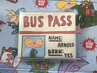 Hey Arnold Wallet / Bus Pass The Nick Box Nickelodeon Exclusive Collectible