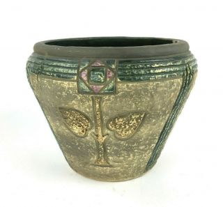 Antique Arts & Crafts Large Roseville Pottery Mostique Jardiniere Pot Vase