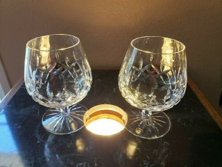 WATERFORD Lismore Crystal BRANDY GLASS SNIFTER Ireland 12 oz.  set of 2 2