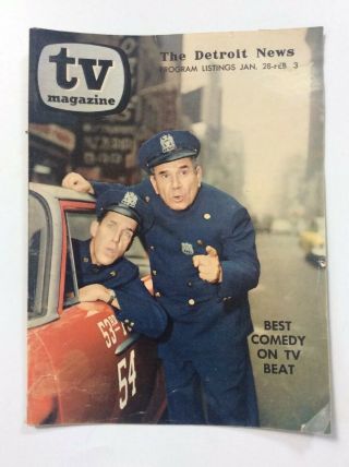 Tv Guide Detroit 1960s Car 54 Fred Gwynne Where Are You Cover Incomplete