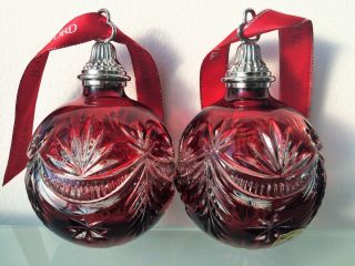 1 PC WATERFORD CRYSTAL WINTER WONDERLAND RED BALL CHRISTMAS ORNAMENT 2