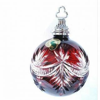 1 PC WATERFORD CRYSTAL WINTER WONDERLAND RED BALL CHRISTMAS ORNAMENT 3