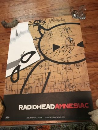 Radiohead 2001 Promo Only Poster For Amnesiac Cd 18x24 Rare Thom Yorke Kid A